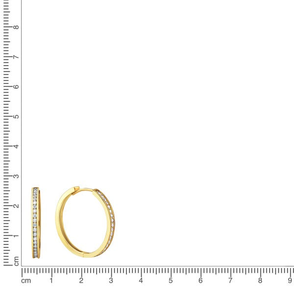Klappcreolen aus 375/- Gelbgold mit Zirkonia – strahlende Eleganz im klassischen Design
