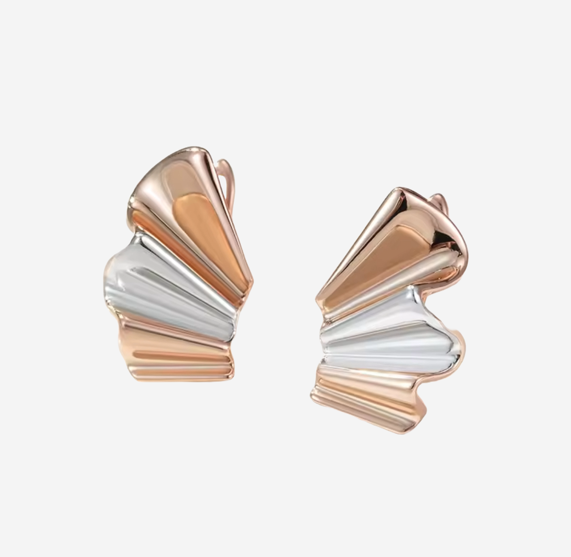 Bicolor-Fächerohrclips – Roségold trifft Design