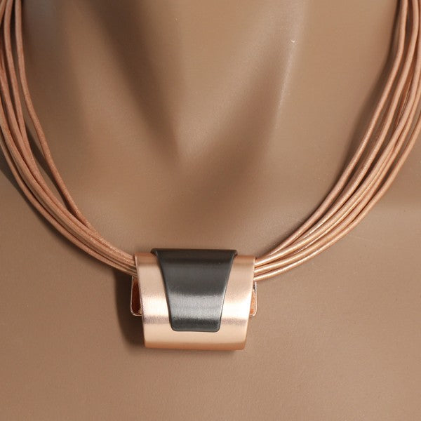 Schmuckset Cuir & Métal (Leder & Metall – schlicht & edel)