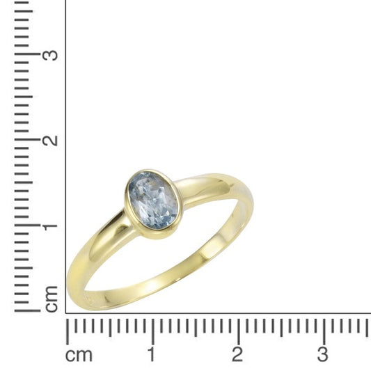 Damenring 585/- Gold mit Blautopas
