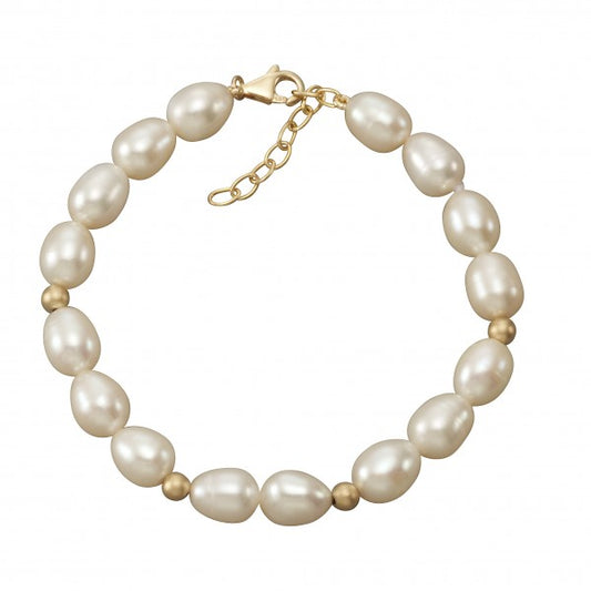 Süsswasserperlen Armband Gold 585
