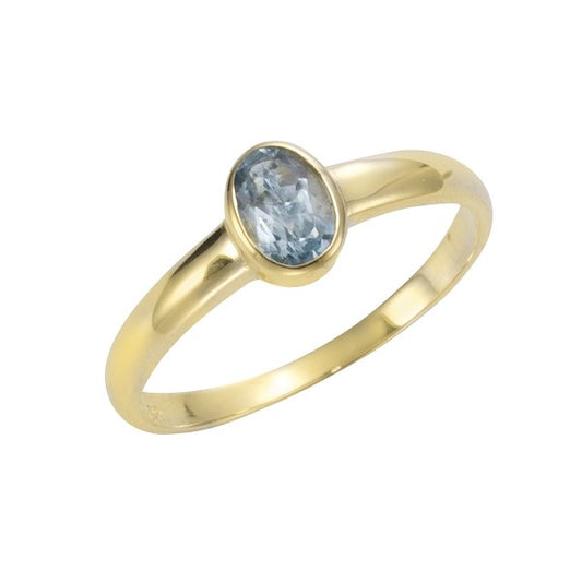 Damenring 585/- Gold mit Blautopas